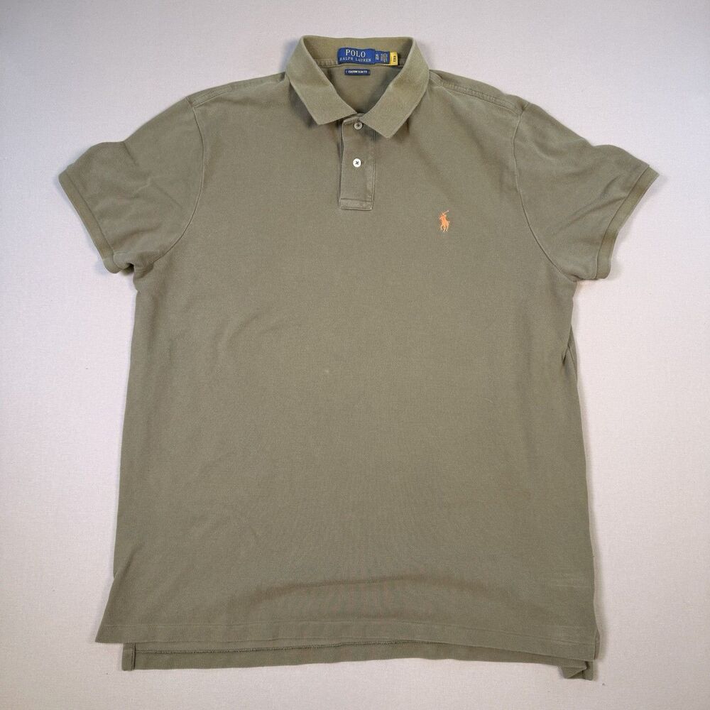 Polo By Ralph Lauren Men's Short Sleeve Polo Shirt Army Green, Size XL